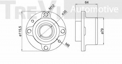 TREVI AUTOMOTIVE wb1204 -  Комплект подшипника ступицы колеса